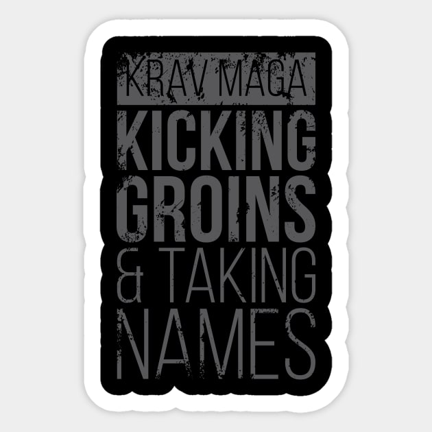 Krav Maga Kicking Groins Gray Sticker by polliadesign